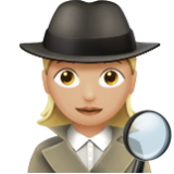 Apple(iPhone) Woman Detective: Medium-Light Skin Tone Emoji