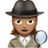 Apple(iPhone) Woman Detective: Medium Skin Tone Emoji