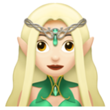 Apple(iPhone) Woman Elf: Light Skin Tone Emoji