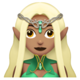 Apple(iPhone) Woman Elf: Medium Skin Tone Emoji