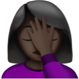 Apple(iPhone) Woman Facepalming: Dark Skin Tone Emoji