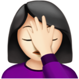 Apple(iPhone) Woman Facepalming: Light Skin Tone Emoji