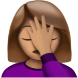 Apple(iPhone) Woman Facepalming: Medium Skin Tone Emoji