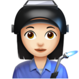 Apple(iPhone) Woman Factory Worker: Light Skin Tone Emoji