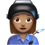 Apple(iPhone) Woman Factory Worker: Medium Skin Tone Emoji