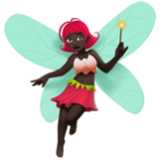 Apple(iPhone) Woman Fairy: Dark Skin Tone Emoji