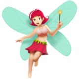 Apple(iPhone) Woman Fairy: Light Skin Tone Emoji