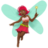 Apple(iPhone) Woman Fairy: Medium-Dark Skin Tone Emoji