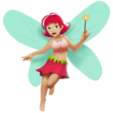 Apple(iPhone) Woman Fairy: Medium-Light Skin Tone Emoji