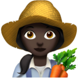 Apple(iPhone) Woman Farmer: Dark Skin Tone Emoji