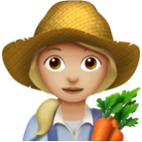 Apple(iPhone) Woman Farmer: Medium-Light Skin Tone Emoji