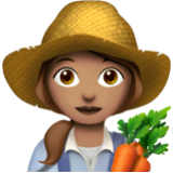 Apple(iPhone) Woman Farmer: Medium Skin Tone Emoji