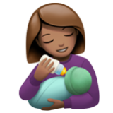 Apple(iPhone) Woman Feeding Baby: Medium Skin Tone Emoji