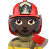 Apple(iPhone) Woman Firefighter: Dark Skin Tone Emoji