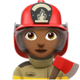 Apple(iPhone) Woman Firefighter: Medium-Dark Skin Tone Emoji