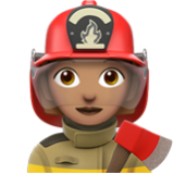 Apple(iPhone) Woman Firefighter: Medium Skin Tone Emoji