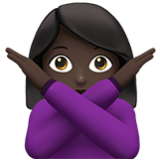 Apple(iPhone) Woman Gesturing No: Dark Skin Tone Emoji