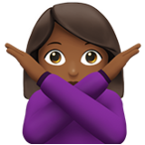 Apple(iPhone) Woman Gesturing No: Medium-Dark Skin Tone Emoji