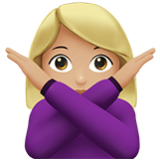 Apple(iPhone) Woman Gesturing No: Medium-Light Skin Tone Emoji