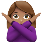 Apple(iPhone) Woman Gesturing No: Medium Skin Tone Emoji