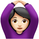 Apple(iPhone) Woman Gesturing Ok: Light Skin Tone Emoji