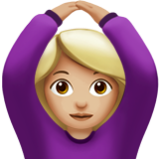 Apple(iPhone) Woman Gesturing Ok: Medium-Light Skin Tone Emoji