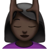 Apple(iPhone) Woman Getting Massage: Dark Skin Tone Emoji