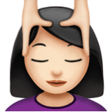 Apple(iPhone) Woman Getting Massage: Light Skin Tone Emoji