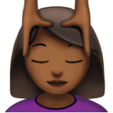 Apple(iPhone) Woman Getting Massage: Medium-Dark Skin Tone Emoji