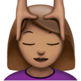 Apple(iPhone) Woman Getting Massage: Medium Skin Tone Emoji