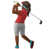 Apple(iPhone) Woman Golfing: Medium-Dark Skin Tone Emoji