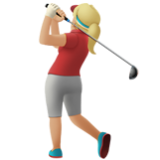 Apple(iPhone) Woman Golfing: Medium-Light Skin Tone Emoji