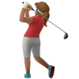 Apple(iPhone) Woman Golfing: Medium Skin Tone Emoji