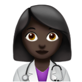 Apple(iPhone) Woman Health Worker: Dark Skin Tone Emoji