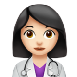 Apple(iPhone) Woman Health Worker: Light Skin Tone Emoji