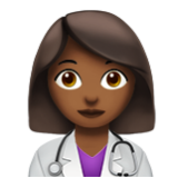 Apple(iPhone) Woman Health Worker: Medium-Dark Skin Tone Emoji