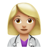 Apple(iPhone) Woman Health Worker: Medium-Light Skin Tone Emoji