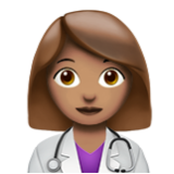 Apple(iPhone) Woman Health Worker: Medium Skin Tone Emoji