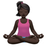 Apple(iPhone) Woman In Lotus Position: Dark Skin Tone Emoji