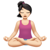 Apple(iPhone) Woman In Lotus Position: Light Skin Tone Emoji