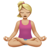 Apple(iPhone) Woman In Lotus Position: Medium-Light Skin Tone Emoji