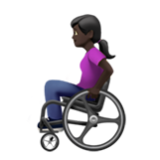 Apple(iPhone) Woman In Manual Wheelchair: Dark Skin Tone Emoji