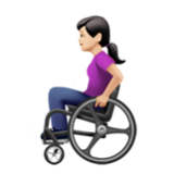 Apple(iPhone) Woman In Manual Wheelchair: Light Skin Tone Emoji