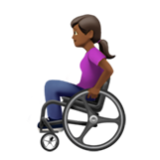 Apple(iPhone) Woman In Manual Wheelchair: Medium-Dark Skin Tone Emoji