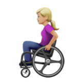 Apple(iPhone) Woman In Manual Wheelchair: Medium-Light Skin Tone Emoji