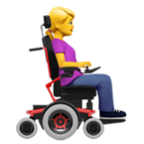 Apple(iPhone) Woman In Motorized Wheelchair Facing Right Emoji