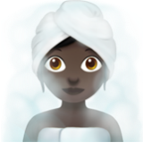 Apple(iPhone) Woman In Steamy Room: Dark Skin Tone Emoji