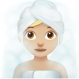 Apple(iPhone) Woman In Steamy Room: Medium-Light Skin Tone Emoji