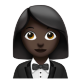 Apple(iPhone) Woman In Tuxedo: Dark Skin Tone Emoji