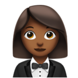 Apple(iPhone) Woman In Tuxedo: Medium-Dark Skin Tone Emoji